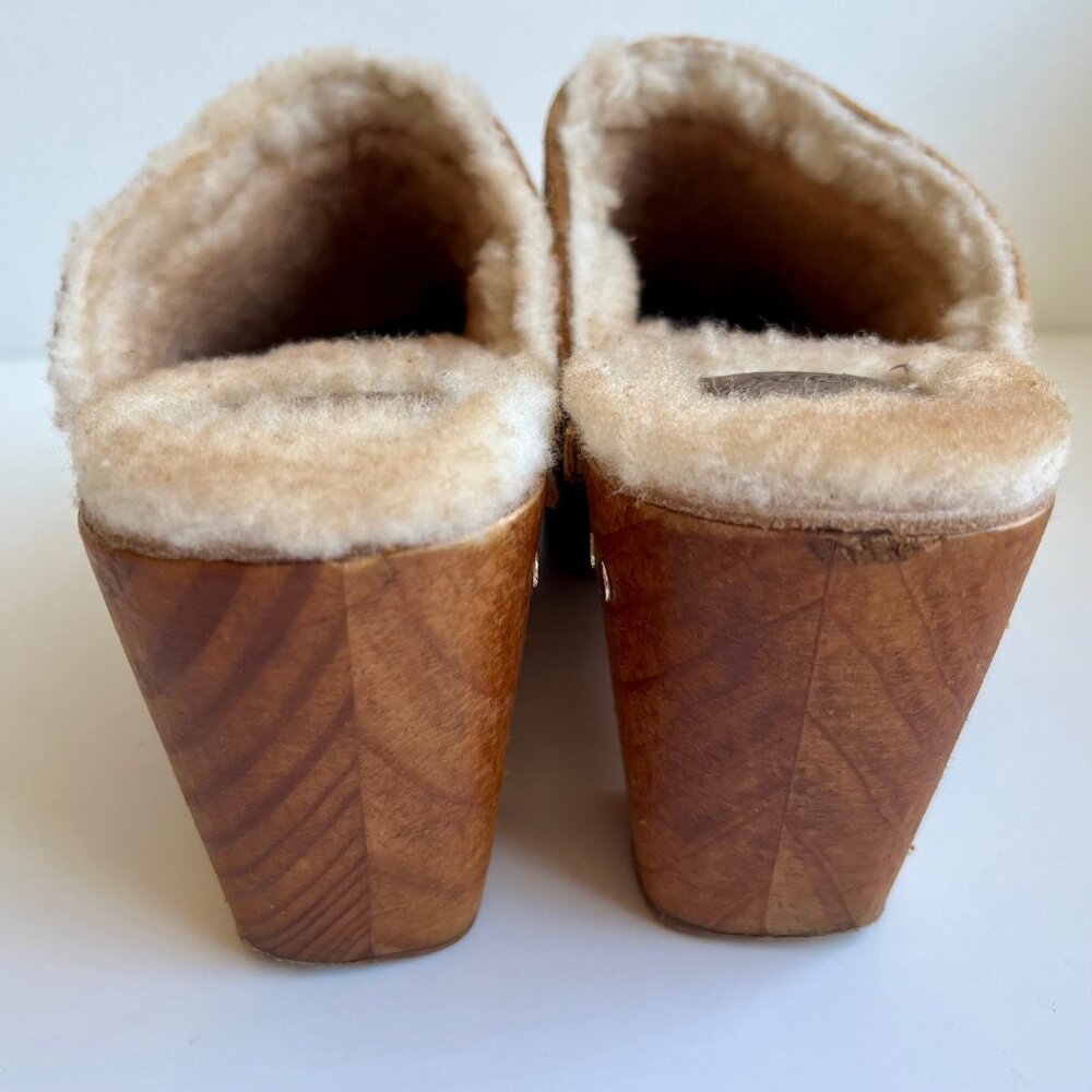 Beek Woodpecker Genuine Sherling Brown Suede Clogs | Size 7 - Picture 6 of 9